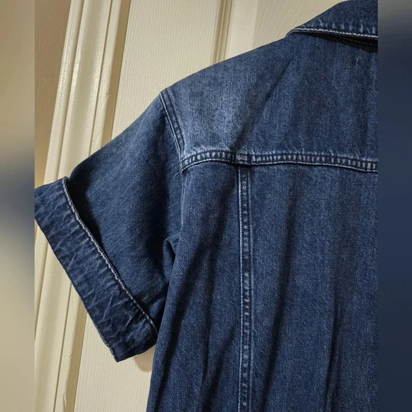 NWT WeWoreWhat Denim Flight Suit in Ludlow, Wide Leg, Zip Front, Size Medium. - Picture 9 of 14